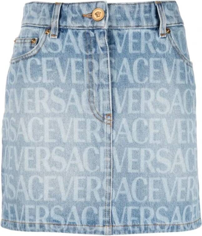 Versace Denim Skirts Blauw Dames