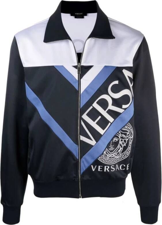 Versace Sweatshirt met rits Blue Heren