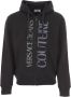 Versace Jeans Couture Katoenen Zip Hoodie met Contrast Logo Black Heren - Thumbnail 1