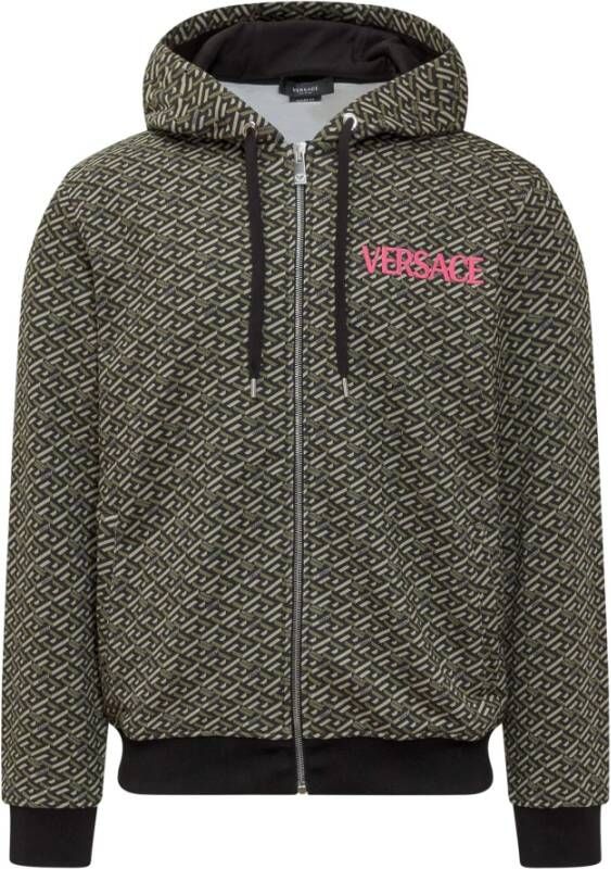 Versace Sweatshirt met rits Black Heren