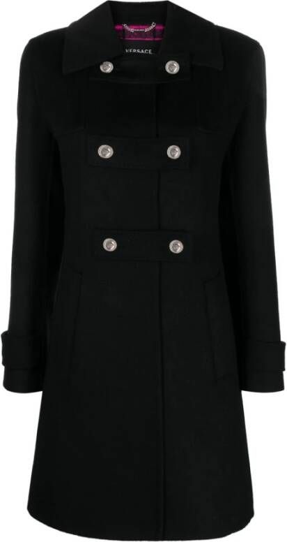 Versace Double-Breasted Coats Zwart Dames