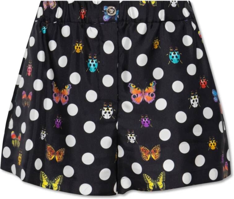 Versace Zijden Polka Dot Lieveheersbeestjes Shorts Multicolor Dames
