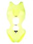 Versace Neon Eendelig Badpak met Decoratieve Uitsparingen Yellow Dames - Thumbnail 3