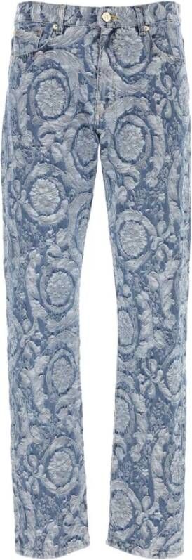 Versace Geborduurde denim jeans Blauw Heren