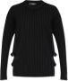 Versace Zwarte geribbelde trui met leren gesp detail Black Heren - Thumbnail 1