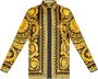 Versace Klassieke Kraag Zijden Twill Overhemd Yellow - Thumbnail 3