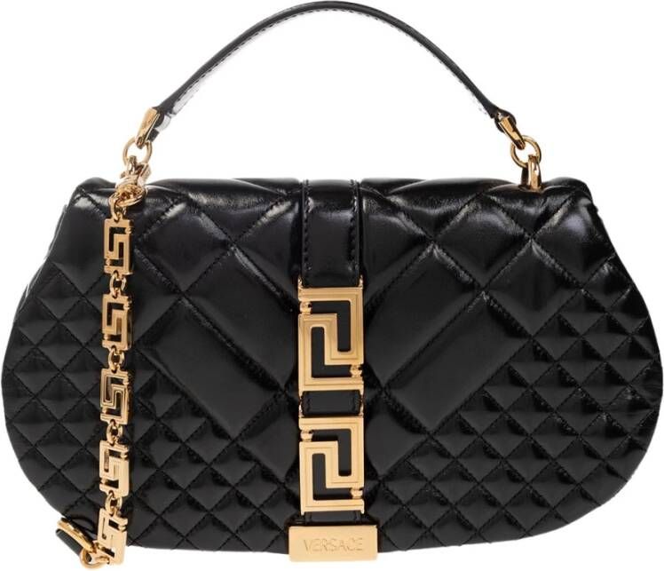 Versace Gewatteerde schoudertas 'Greca Goddess' Zwart Dames