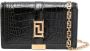 Versace Godin Mini Tas in Zwart Krokodil-Geëmbosseerd Leer Black Dames - Thumbnail 3