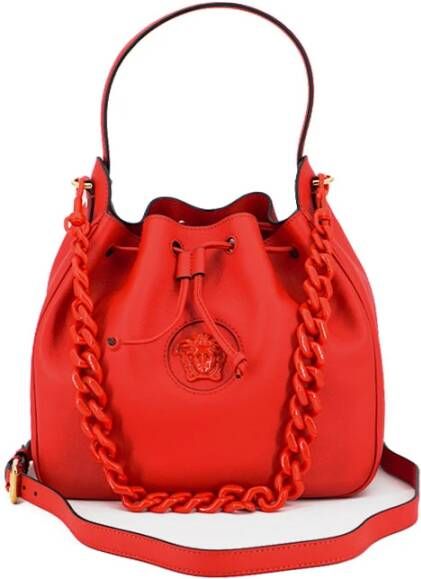 Versace Rode kalfsleren Hobo Schouder- en Handtas Red Dames