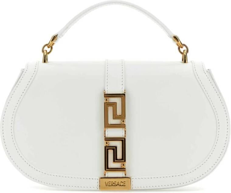 Versace Wit leren Greca Goddess handtas White Dames