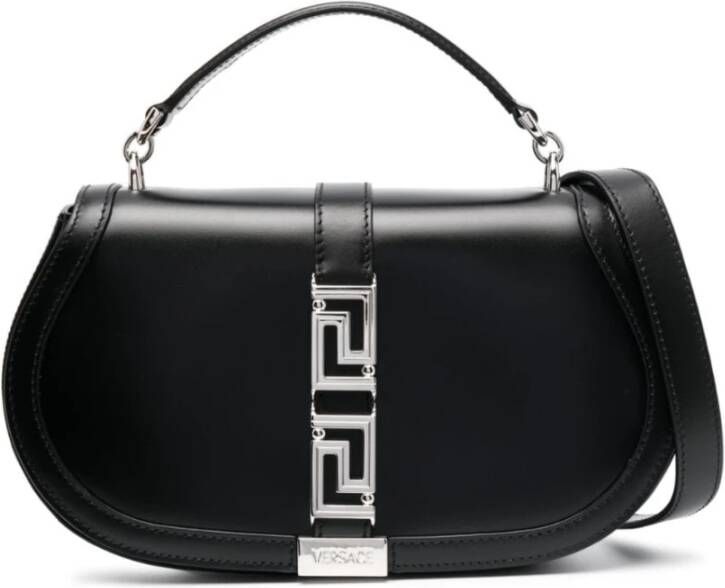 Versace Greca Goddess Leren Schoudertas Black Dames