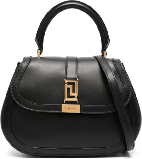 Versace Middelgrote Handtas van Kalfsleer Black Dames