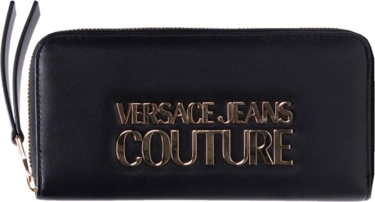 Versace Jeans Couture Stijlvolle Logo Lock Portemonnee Black Dames