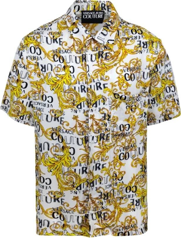 Versace Jeans Couture Logo Couture Korte Mouw Overhemd voor Heren Multicolor Heren