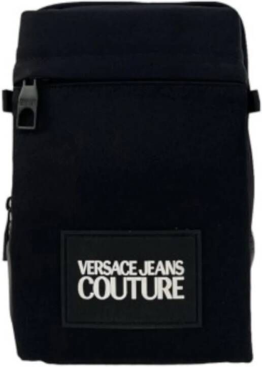 Versace Jeans Couture Zwarte Monospalla Nylon Rugzak Black Heren