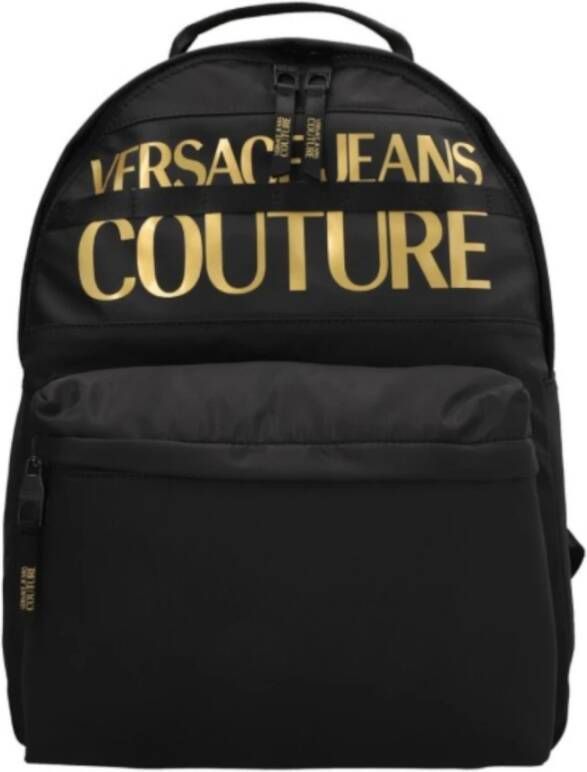 Versace Jeans Couture Zaino due scomparti con zip e logo uomo 73Ya4B90-Zs394 Nero Oro Zwart Heren