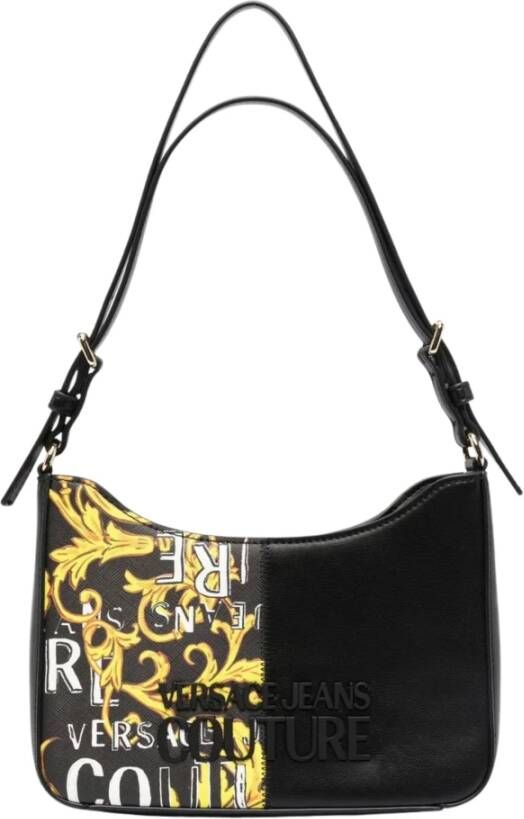 Versace Jeans Couture Zwarte Logo Couture Schoudertas voor Dames Black Dames