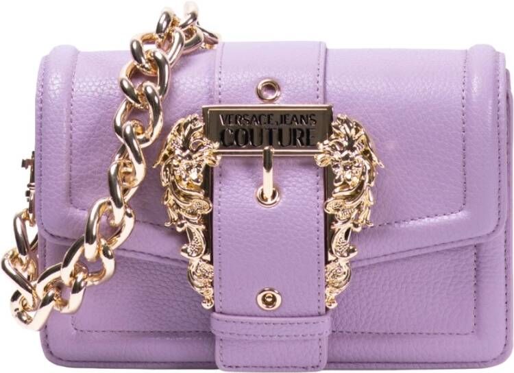 Versace Jeans Couture Lila Crossbody Tas met Barok Gesp Purple Dames