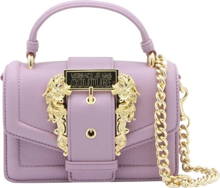 Versace Jeans Couture Shoulder bag with baroque buckle Paars Dames