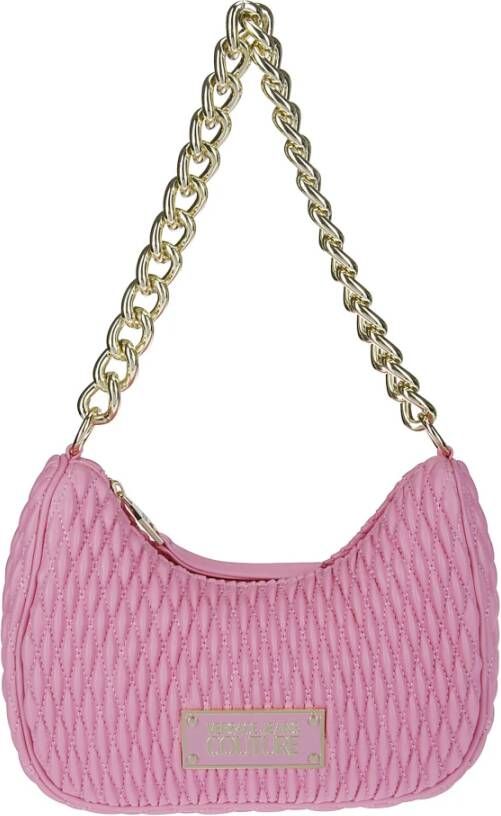 Versace Jeans Couture Roze Schoudertas met Kettinghengsel en Verstelbare Band Pink Dames