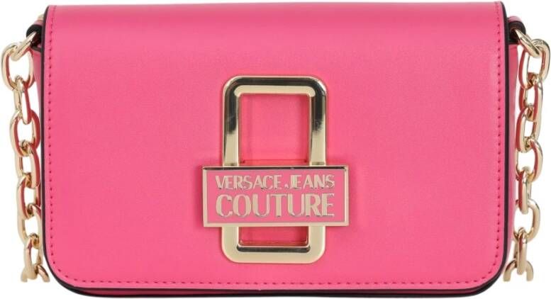 Versace Jeans Couture Fuchsia Schoudertas met Slot Sluiting Pink Dames