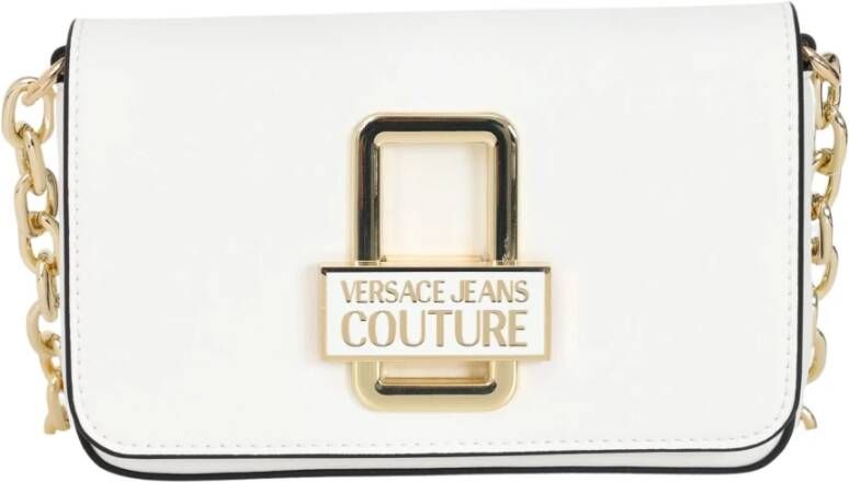 Versace Witte Handtas met Logo Plaque Wit Dames