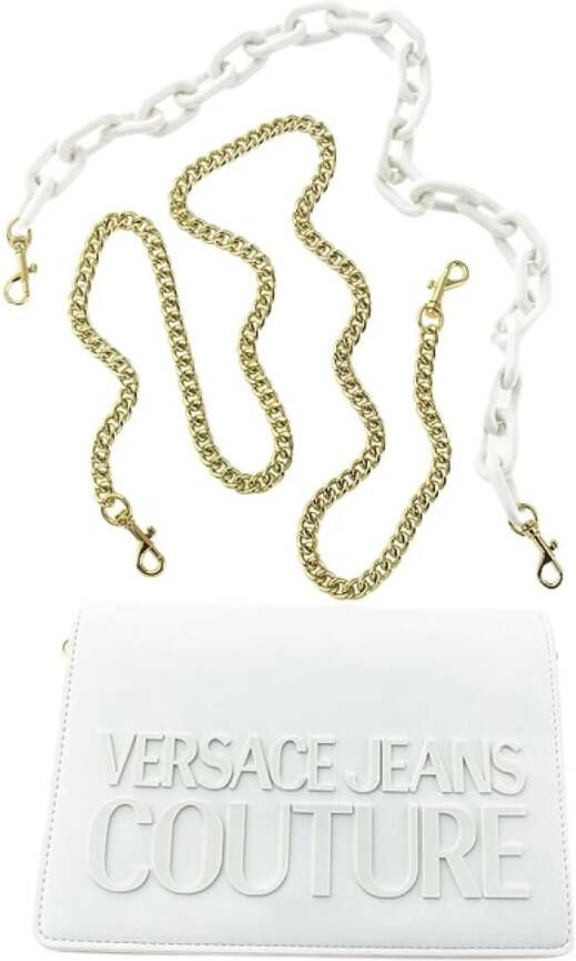 Versace Jeans Couture Witte Dames Handtas met Versace Logo White Dames