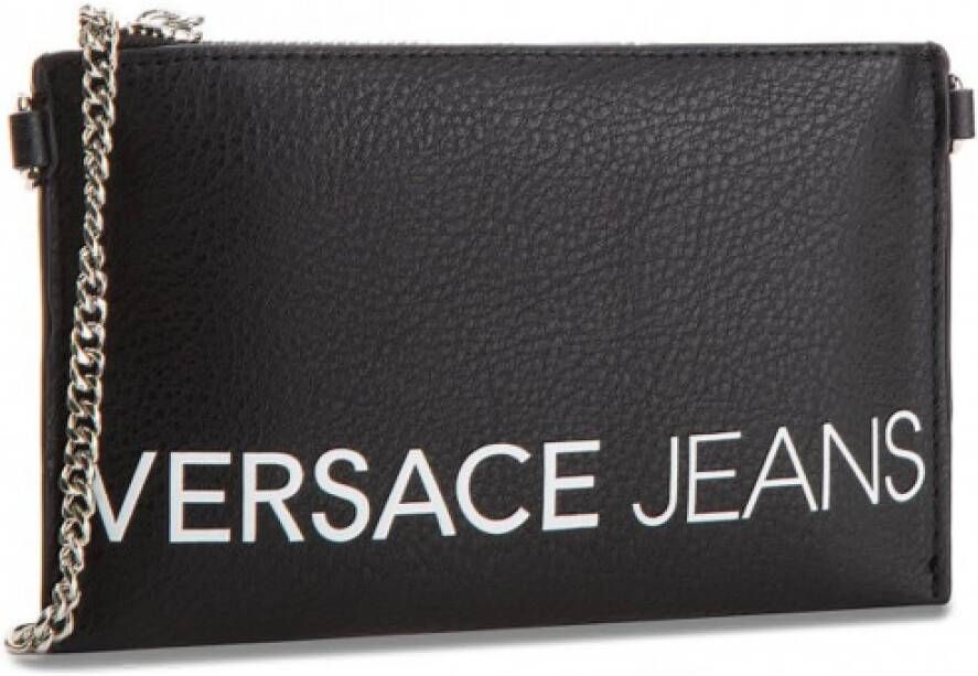 Versace Jeans Couture Zwarte en Witte Versace Jeans Clutch Black Dames