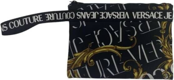 Versace Jeans Couture Portadocumenti stampa barocca e logo all over con zip uomo Zwart Heren