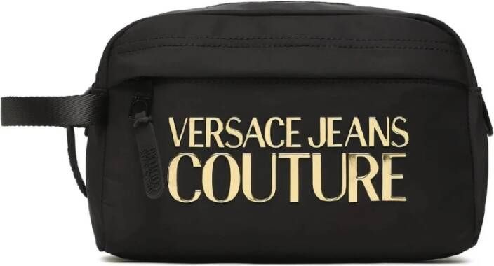 Versace Jeans Couture Zwarte Heren Clutch van Nylon met Logo Black Heren