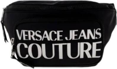 Versace Jeans Couture Zwarte Nylon Marsupio met Voorvak Black Heren
