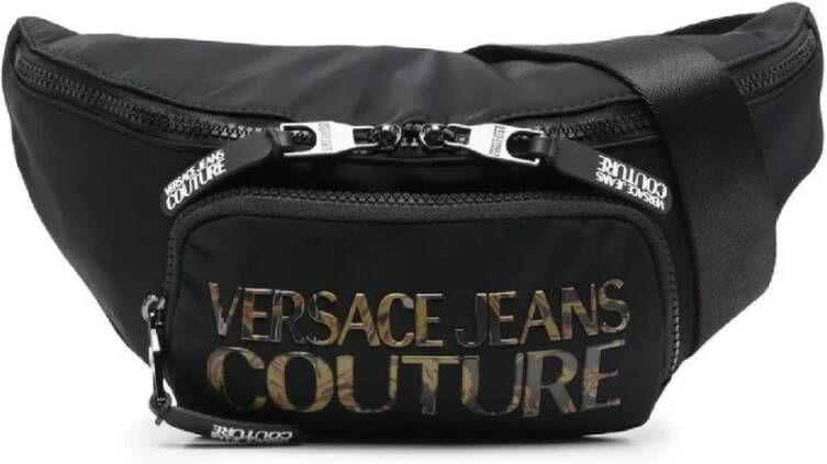 Versace Jeans Couture Stijlvolle Verstelbare Heuptas met Meerdere Zakken Black Heren