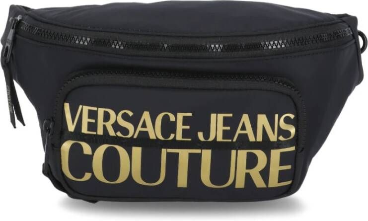 Versace Jeans Couture Zwarte Nylon Heuptas met Voorritsvak voor Heren Black Heren