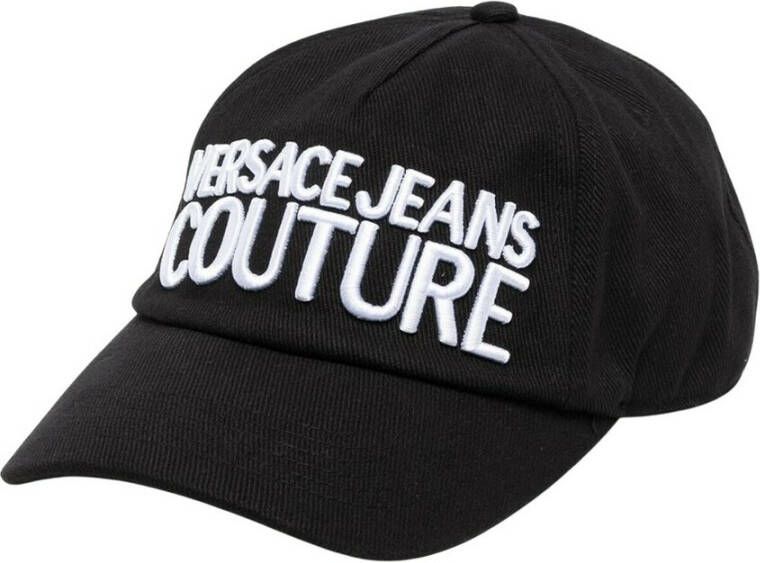 Versace Jeans Couture Zwarte Geborduurde Logo Pet Black Unisex