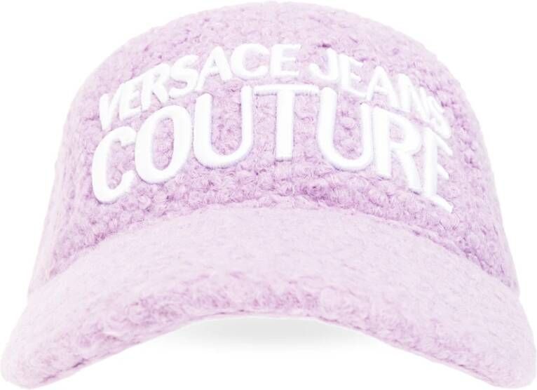 Versace Jeans Couture Geborduurde Logo Cap met Verstelbare Gesp Purple