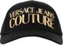 Versace Jeans Couture Zwarte Katoenen Baseballpet met Goudkleurig Reliëf Black Dames - Thumbnail 1