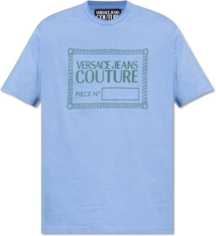 Versace Jeans Couture Blauwe T-shirts & Polos voor Heren Blue Heren