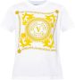 Versace Jeans Couture Katoenen T-shirt met korte mouwen en V-Emblem Chain White Dames - Thumbnail 1