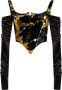 Versace Jeans Couture Zwarte Top met Rits Modern en Stijlvol Black Dames - Thumbnail 1