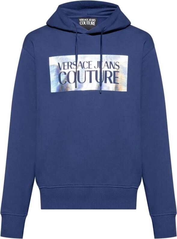 Versace Jeans Couture Bedrukte hoodie Blauw Heren