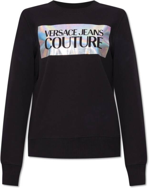 Versace Jeans Couture Bedrukte hoodie Zwart Dames