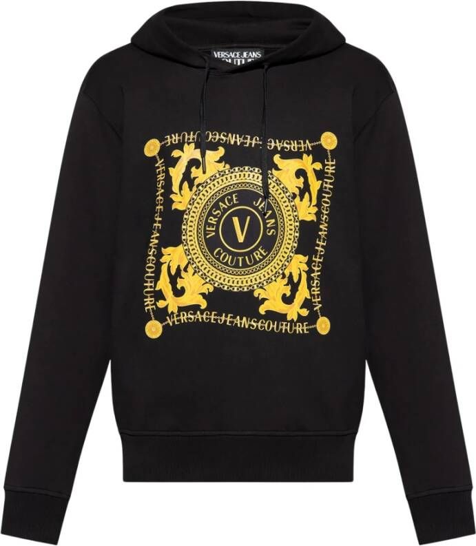 Versace Jeans Couture Bedrukte hoodie Zwart Heren