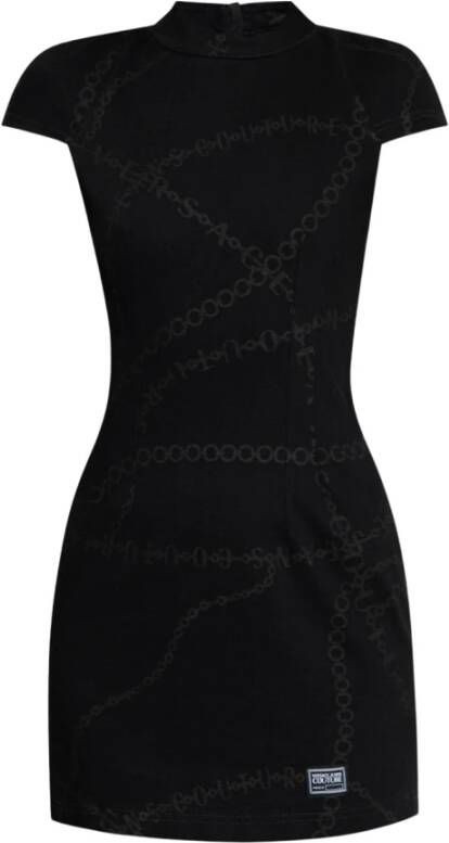Versace Jeans Couture Bedrukte jurk Zwart Dames
