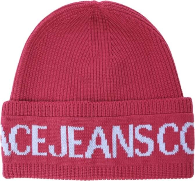 Versace Jeans Couture Fuchsia Hoed met Blauwe Details Red Dames