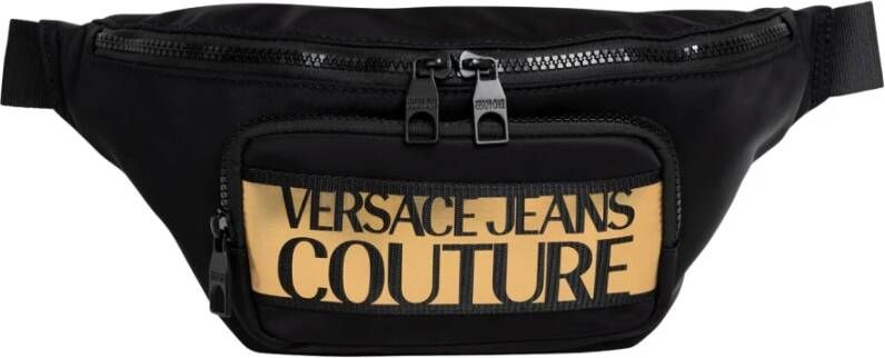 Versace Jeans Couture Stijlvolle Verstelbare Heuptas met Meerdere Zakken Black Heren