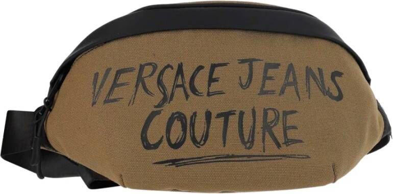 Versace Jeans Couture Stijlvolle Nylon Heuptas met Verstelbare Riem Brown Heren