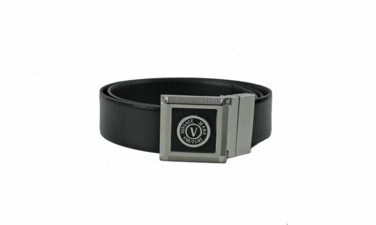 Versace Jeans Couture Belt Square Logo Gesp Zwart Heren