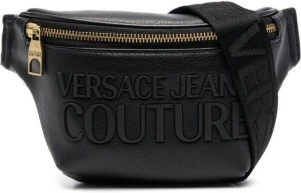Versace Jeans Couture Belted Coats Zwart Heren