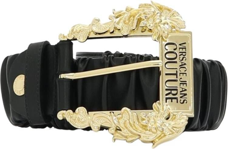 Versace Jeans Couture PU Leren Geplooide Riem Black Dames