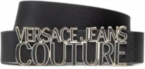 Versace Jeans Couture Zwarte Leren DamesRiem 95 Black Dames